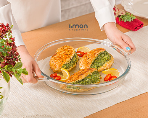 تابه گرد شیشه ای ۳.۴ لیتر لیمون